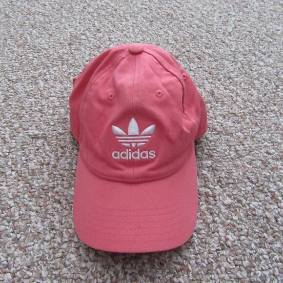 Adidas Women's Originals Relaxed Strapback Cap Hat - Hazy Rose w/ White Logo - Picture 1 of 8